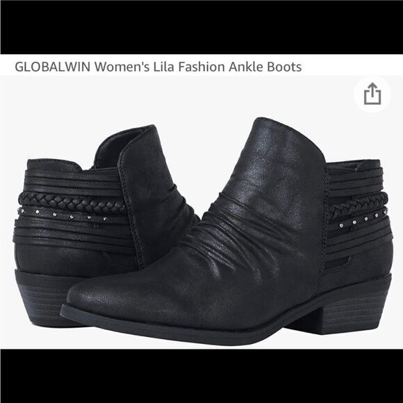 GLOBALWIN Women's Lila Fashion Ankle Boots, black, size 8 - Picture 3 of 8
